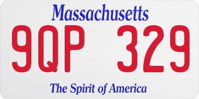 MA license plate 9QP329