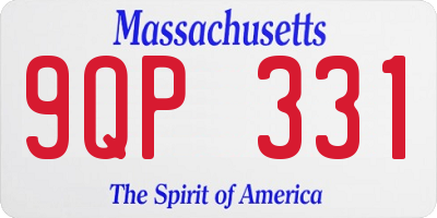 MA license plate 9QP331