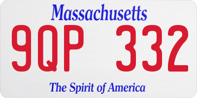MA license plate 9QP332