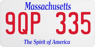 MA license plate 9QP335
