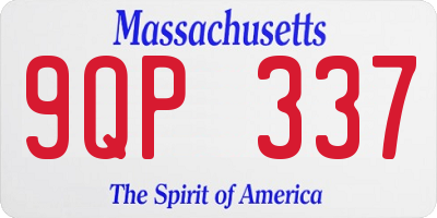 MA license plate 9QP337