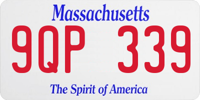 MA license plate 9QP339