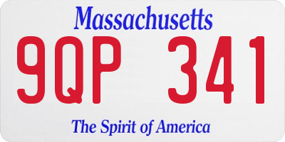 MA license plate 9QP341