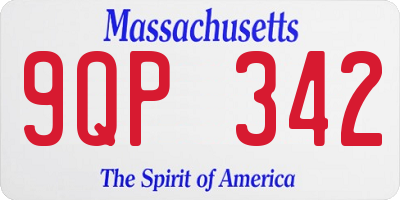 MA license plate 9QP342