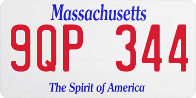 MA license plate 9QP344