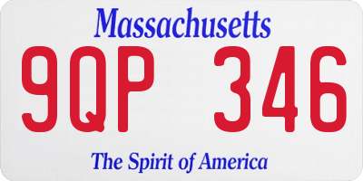 MA license plate 9QP346