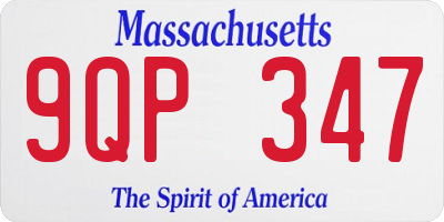 MA license plate 9QP347