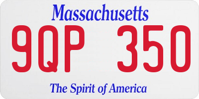 MA license plate 9QP350