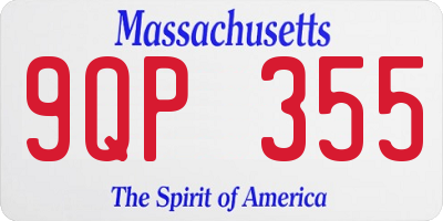 MA license plate 9QP355
