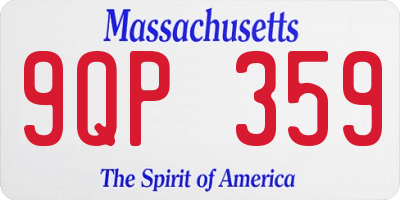 MA license plate 9QP359