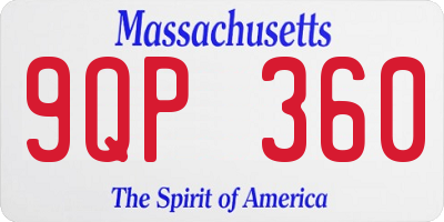MA license plate 9QP360