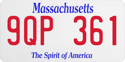 MA license plate 9QP361