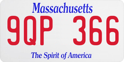 MA license plate 9QP366