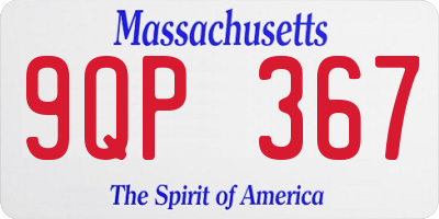 MA license plate 9QP367