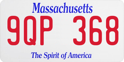 MA license plate 9QP368