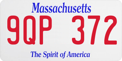 MA license plate 9QP372