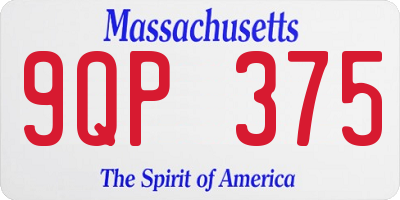 MA license plate 9QP375