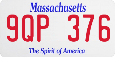 MA license plate 9QP376