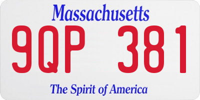 MA license plate 9QP381