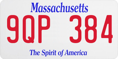 MA license plate 9QP384