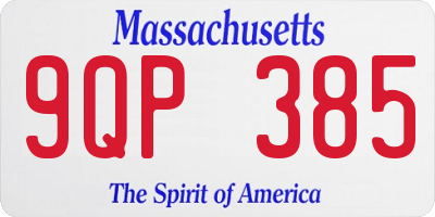 MA license plate 9QP385