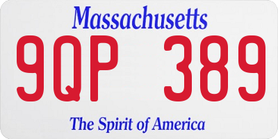 MA license plate 9QP389