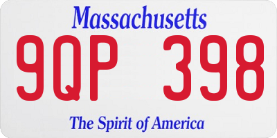 MA license plate 9QP398