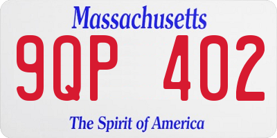 MA license plate 9QP402