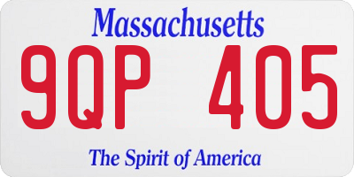 MA license plate 9QP405