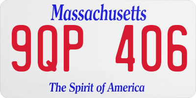 MA license plate 9QP406