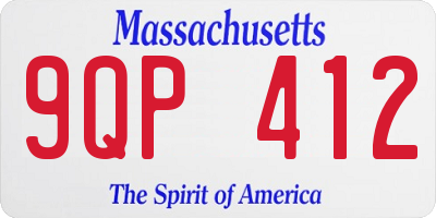 MA license plate 9QP412
