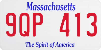 MA license plate 9QP413