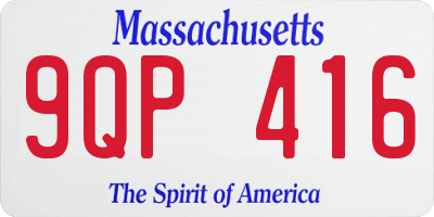 MA license plate 9QP416