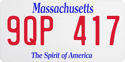 MA license plate 9QP417