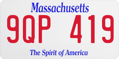 MA license plate 9QP419