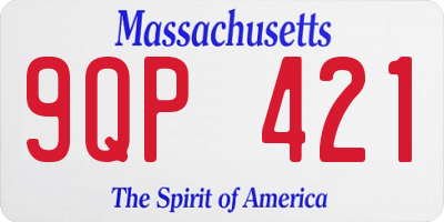 MA license plate 9QP421