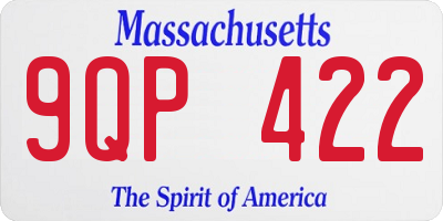 MA license plate 9QP422
