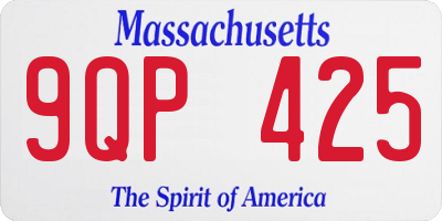 MA license plate 9QP425