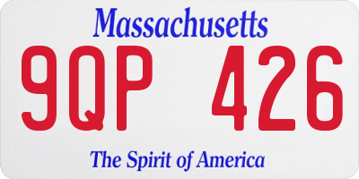 MA license plate 9QP426