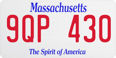 MA license plate 9QP430