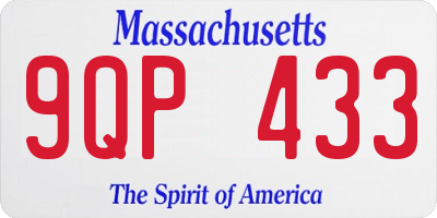MA license plate 9QP433