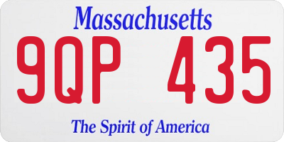 MA license plate 9QP435
