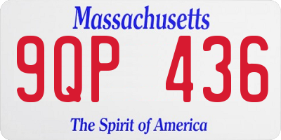 MA license plate 9QP436