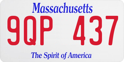 MA license plate 9QP437