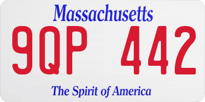 MA license plate 9QP442