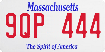 MA license plate 9QP444