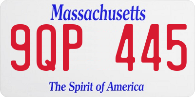 MA license plate 9QP445