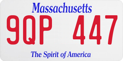 MA license plate 9QP447