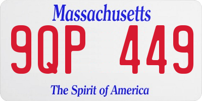 MA license plate 9QP449