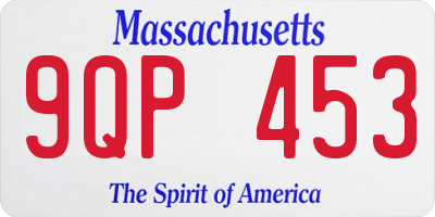 MA license plate 9QP453